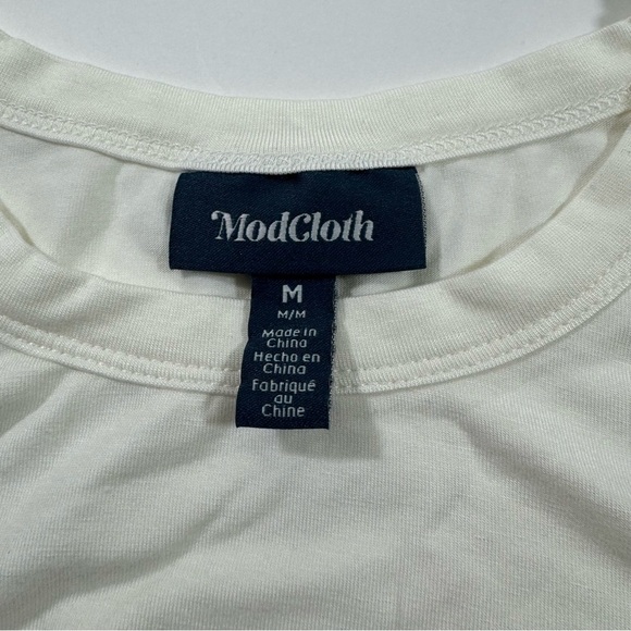 New ModCloth A Twist of Fun Knit Top Ivory Shirt - Picture 4 of 7